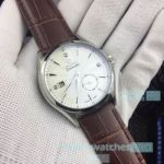 New Clone Omega Seamaster 41mm Watch White Dial Brown Leather Strap